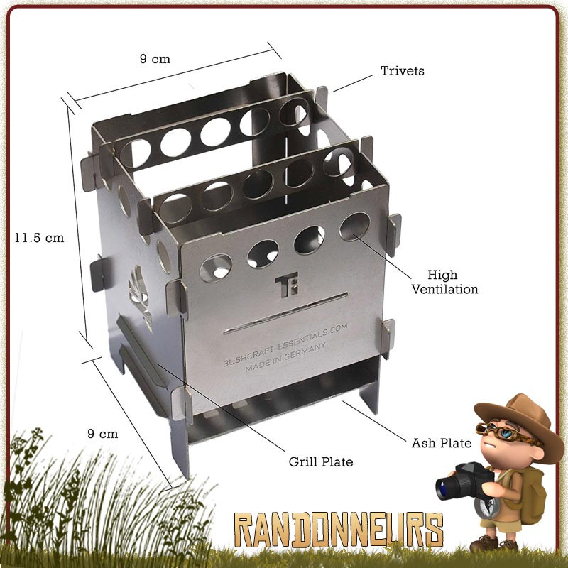 Réchaud de Camping Pliant 3000 W Mini Poche Coupe-Vent réchaud à gaz de Camping Ultra-léger