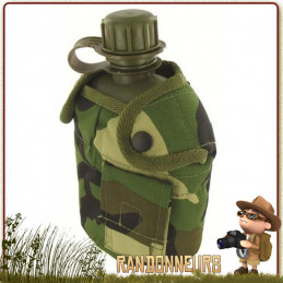 Set Gourde Militaire avec Housse VERT OLIVE et quart