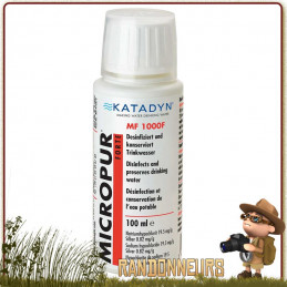 Micropur Forte Liquide MF 1000 F Katadyn pour la désinfection de l'eau potable avec le chlore et conservation ions argent