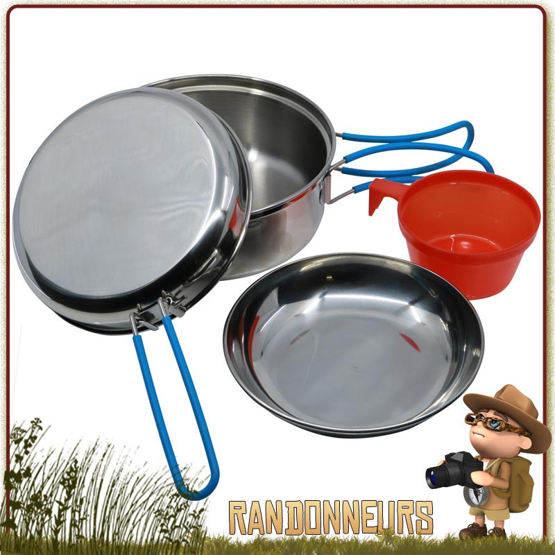 Set Couverts Inox KFS Militaire avec Ouvre Boite Highlander de camping