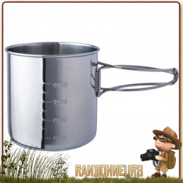 Set Gourde Nalgene Inox STANDARD avec Quart acier inox 60 cl bushcraft