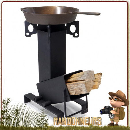 Poêle à fusée d'extérieur pliable, Compact et Portable, brûleur à bois