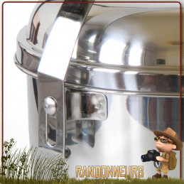 popote familiale acier Inox 4 litre Tatonka avec casserole avec anse repliable et un couvercle poele bivouac bushcraft