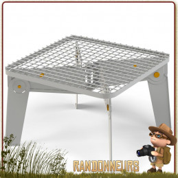 CampFeuer Barbecue pliable en acier inoxydable | 22 x 20,5 x 27 cm |  Barbecue pliant | Barbecue de camping pour randonnée et extérieur |  Barbecue