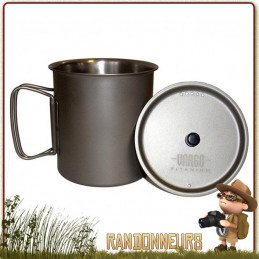 Popote Mug ultra léger Ti-Lite Titane VARGO, pour randonner léger. Popote Mug Vargo de randonnée bivouac léger