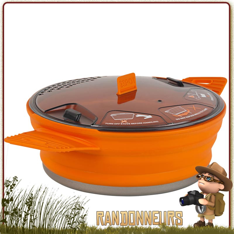 Casserole XPOT Small 140 cl Sea To Summit repliable ultra légère en silicone alimentaire sans bpa et fond aluminium