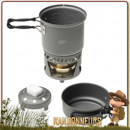 Set de cuisson ESBIT CS985HA comprenant un réchaud bruleur alcool ultra léger et une popote aluminium