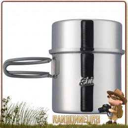 Pot en acier inoxydable Esbit de 1000 ml 100 cl. Robuste et légère, cette popote inox Esbit est compact et robuste en bushcraft