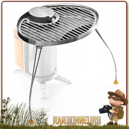 grill portable pour réchaud bois Biolite Camp Stove Barbecue nomade et portatif campement bushcraft.