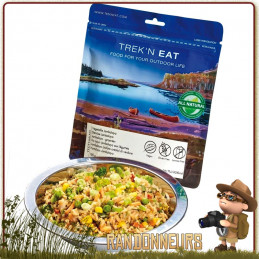 repas lyophilisé végan trek'n eat pour randonner Riz Cajun Jambalaya aux Légumes