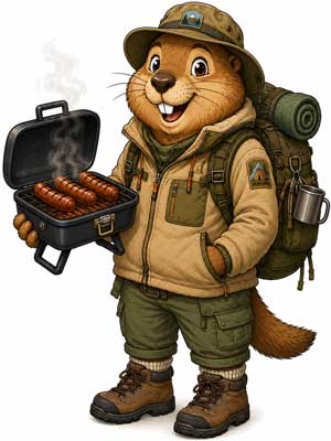 Barbecue portable pliant pour bivouac, camping, pêche et grillades en pleine nature.